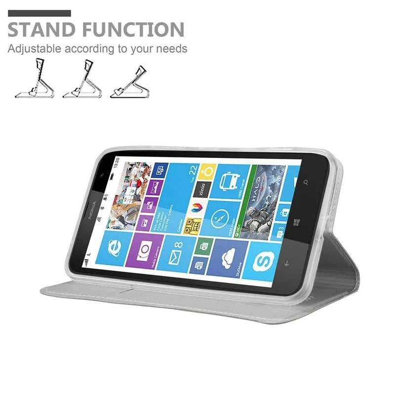 Cadorabo Hülle kompatibel mit Nokia Lumia 1320 Schutzhülle mit Magnetverschluss, Standfunktion und Kartenfach