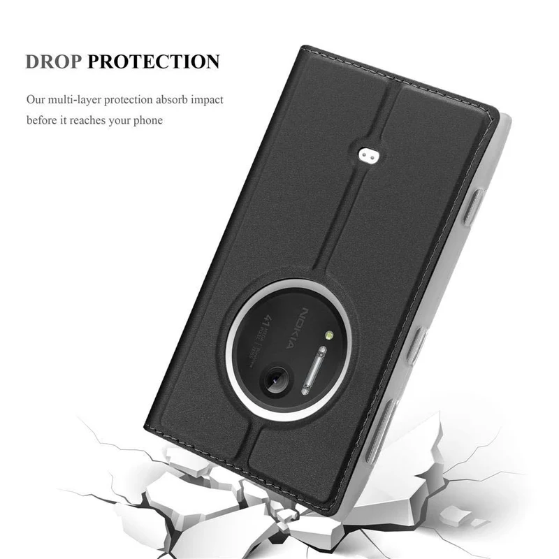 Cadorabo Hülle kompatibel mit Nokia Lumia 1020 Schutzhülle mit Magnetverschluss, Standfunktion und Kartenfach