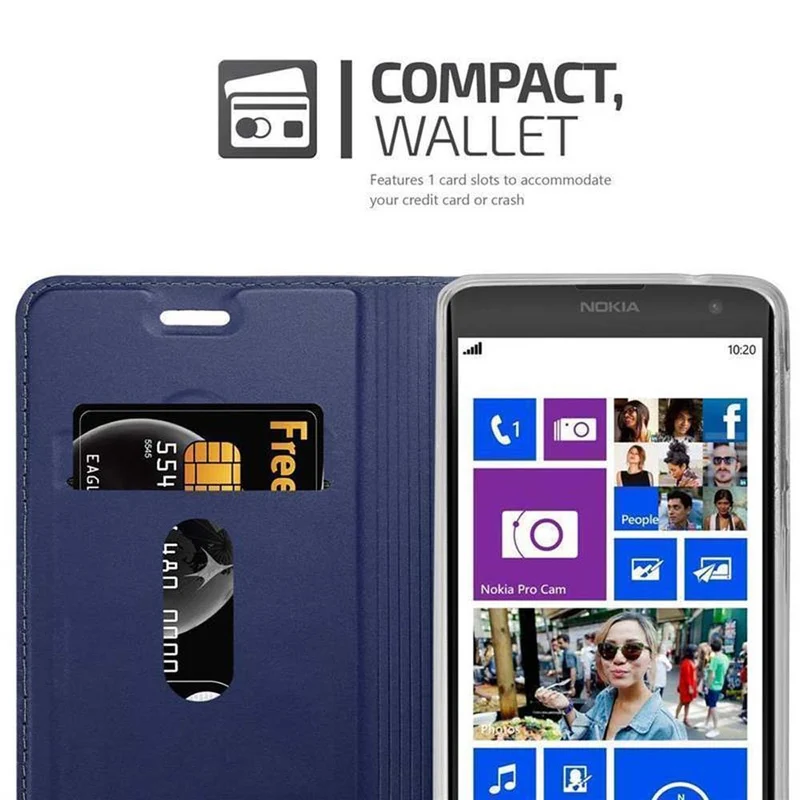 Cadorabo Hülle kompatibel mit Nokia Lumia 1020 Schutzhülle mit Magnetverschluss, Standfunktion und Kartenfach