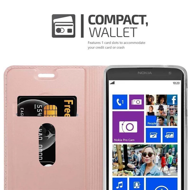 Cadorabo Hülle kompatibel mit Nokia Lumia 1020 Schutzhülle mit Magnetverschluss, Standfunktion und Kartenfach