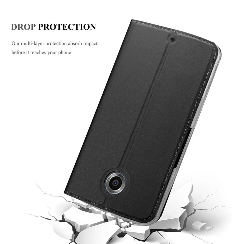 Cadorabo Hülle kompatibel mit Motorola Google NEXUS 6 Schutzhülle mit Magnetverschluss, Standfunktion und Kartenfach
