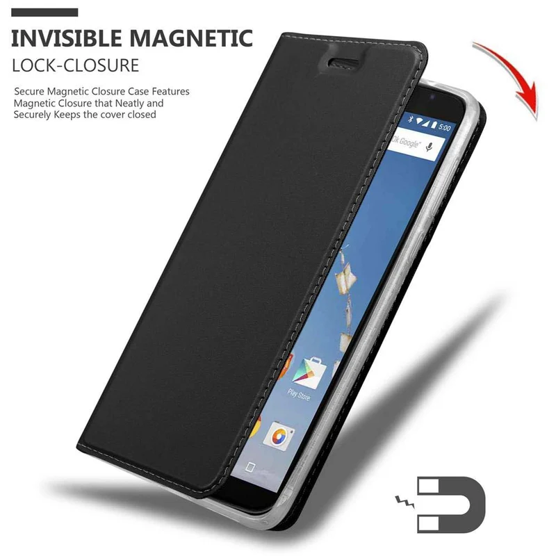 Cadorabo Hülle kompatibel mit Motorola Google NEXUS 6 Schutzhülle mit Magnetverschluss, Standfunktion und Kartenfach