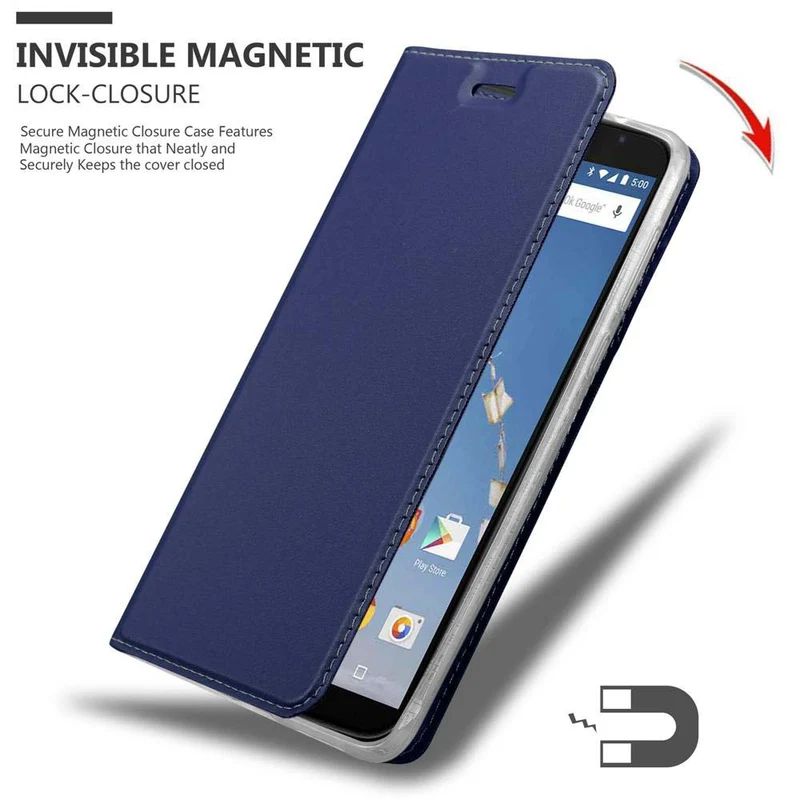 Cadorabo Hülle kompatibel mit Motorola Google NEXUS 6 Schutzhülle mit Magnetverschluss, Standfunktion und Kartenfach