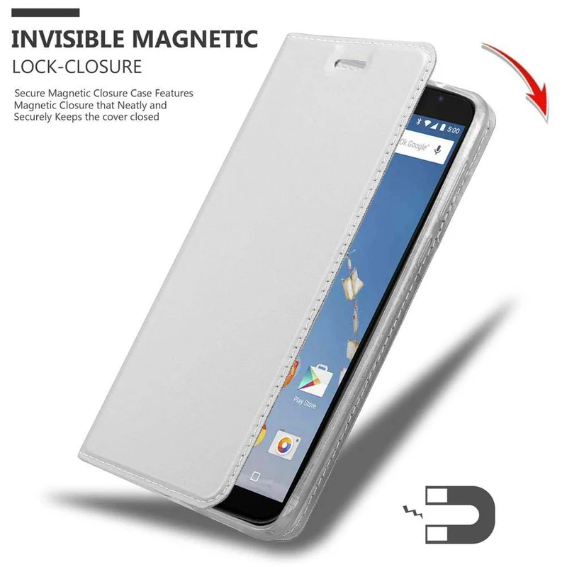 Cadorabo Hülle kompatibel mit Motorola Google NEXUS 6 Schutzhülle mit Magnetverschluss, Standfunktion und Kartenfach