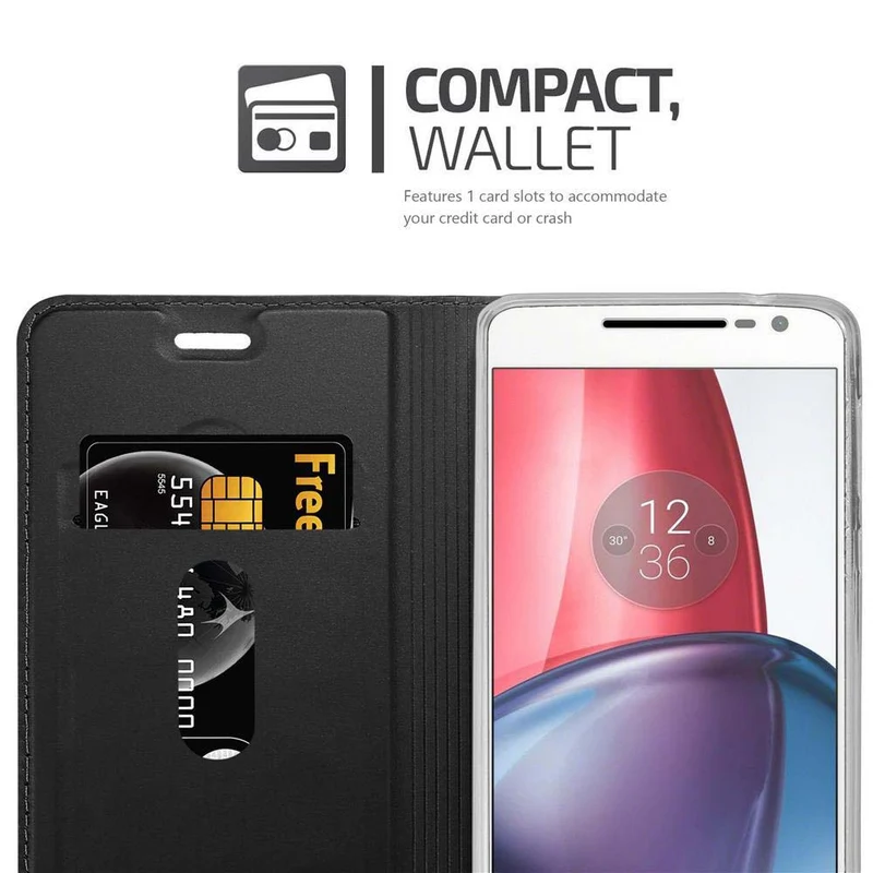 Cadorabo Hülle kompatibel mit Motorola MOTO G4 / G4 PLUS Schutzhülle mit Magnetverschluss, Standfunktion und Kartenfach