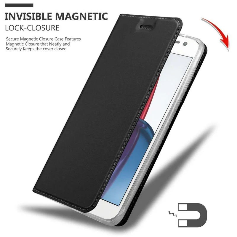 Cadorabo Hülle kompatibel mit Motorola MOTO G4 / G4 PLUS Schutzhülle mit Magnetverschluss, Standfunktion und Kartenfach