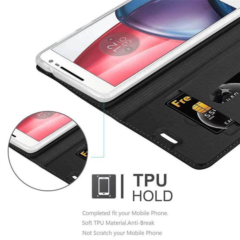 Cadorabo Hülle kompatibel mit Motorola MOTO G4 / G4 PLUS Schutzhülle mit Magnetverschluss, Standfunktion und Kartenfach