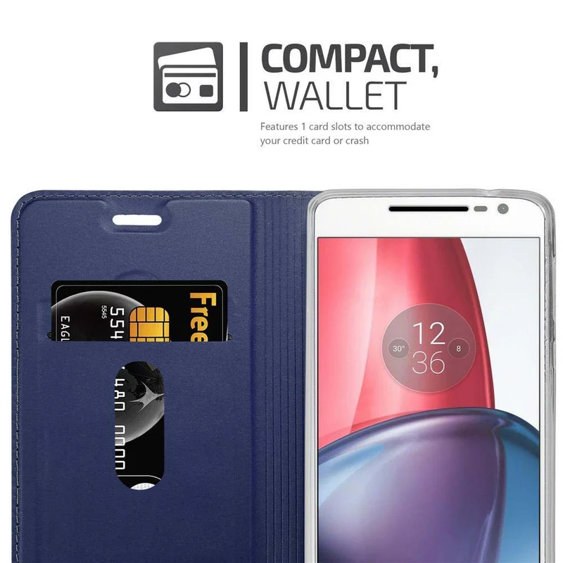 Cadorabo Hülle kompatibel mit Motorola MOTO G4 / G4 PLUS Schutzhülle mit Magnetverschluss, Standfunktion und Kartenfach