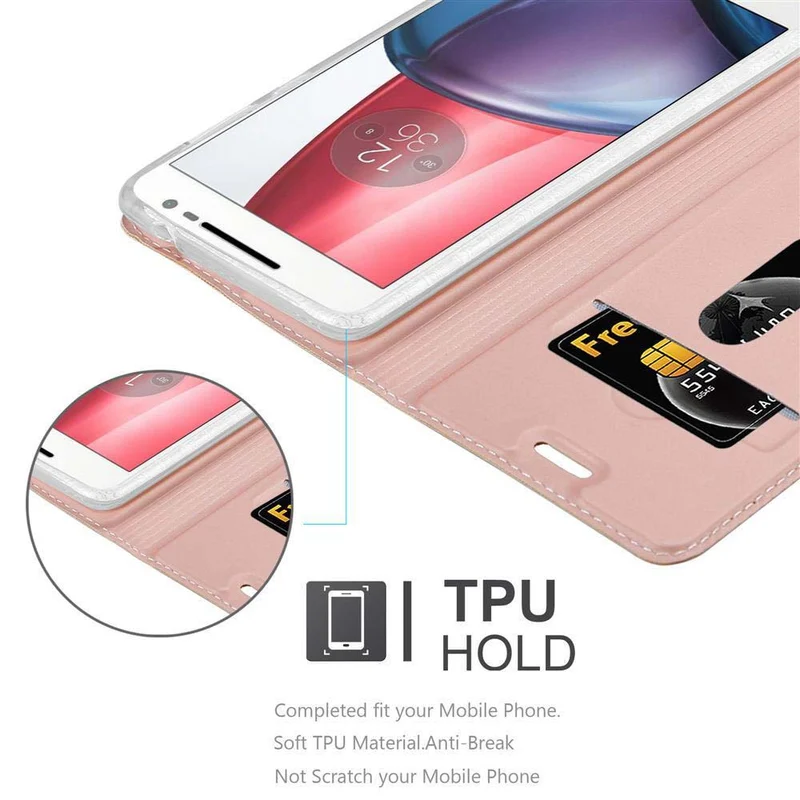 Cadorabo Hülle kompatibel mit Motorola MOTO G4 / G4 PLUS Schutzhülle mit Magnetverschluss, Standfunktion und Kartenfach