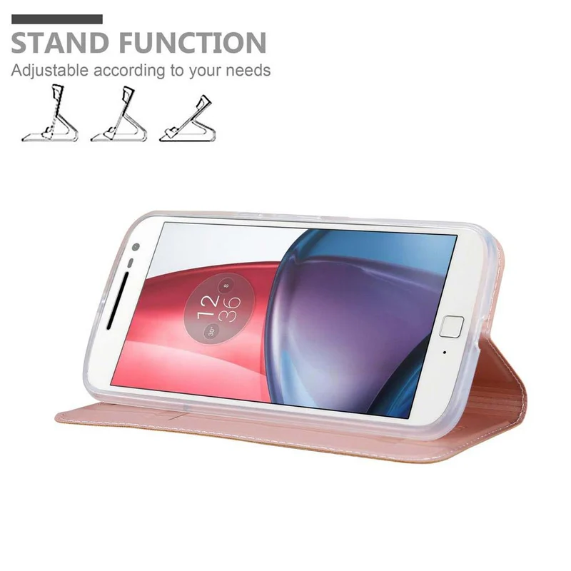 Cadorabo Hülle kompatibel mit Motorola MOTO G4 / G4 PLUS Schutzhülle mit Magnetverschluss, Standfunktion und Kartenfach