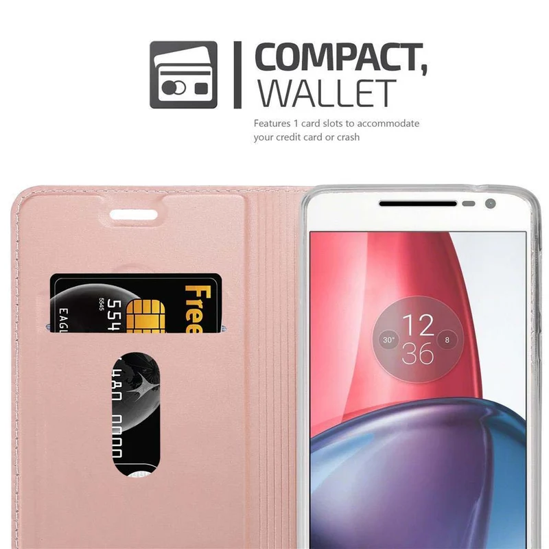 Cadorabo Hülle kompatibel mit Motorola MOTO G4 / G4 PLUS Schutzhülle mit Magnetverschluss, Standfunktion und Kartenfach