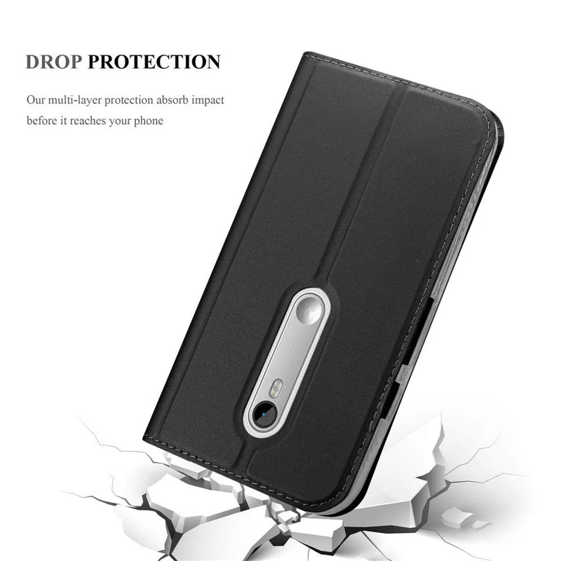 Cadorabo Hülle kompatibel mit Motorola MOTO G3 Schutzhülle mit Magnetverschluss, Standfunktion und Kartenfach