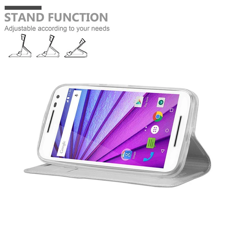 Cadorabo Hülle kompatibel mit Motorola MOTO G3 Schutzhülle mit Magnetverschluss, Standfunktion und Kartenfach