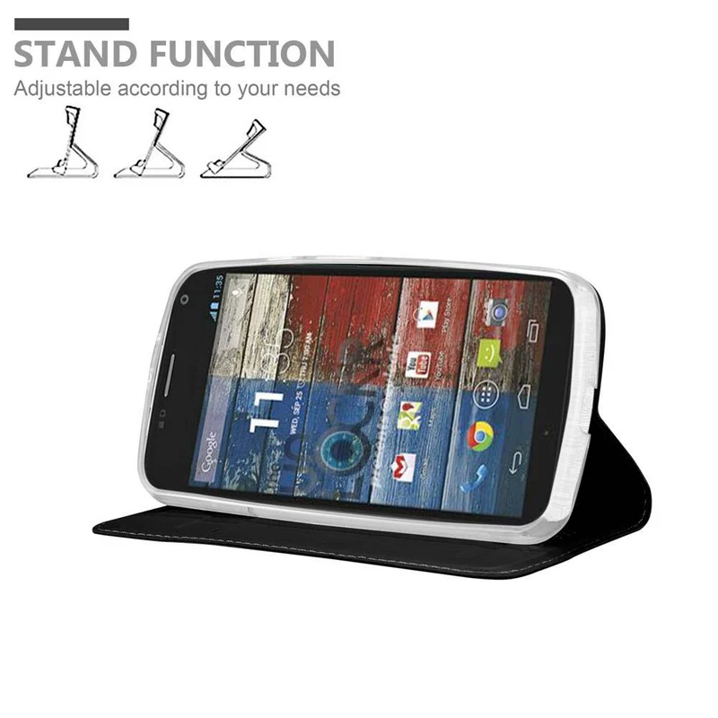 Cadorabo Hülle kompatibel mit Motorola MOTO G2 Schutzhülle mit Magnetverschluss, Standfunktion und Kartenfach