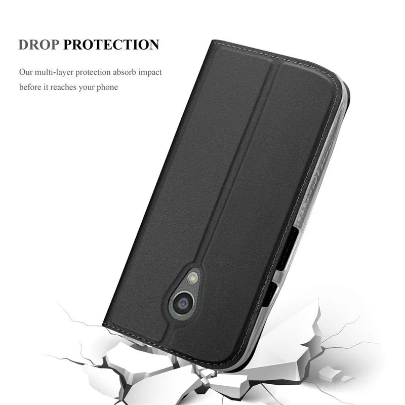 Cadorabo Hülle kompatibel mit Motorola MOTO G2 Schutzhülle mit Magnetverschluss, Standfunktion und Kartenfach