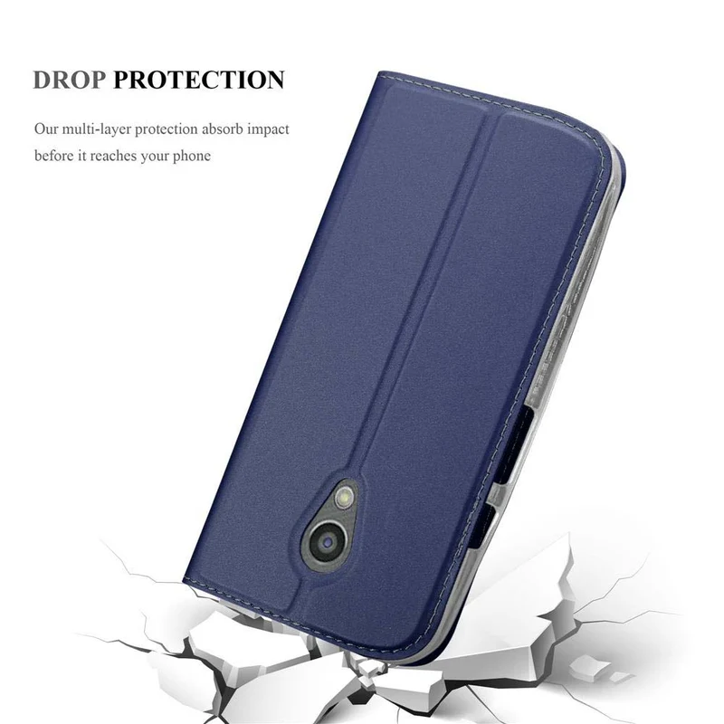 Cadorabo Hülle kompatibel mit Motorola MOTO G2 Schutzhülle mit Magnetverschluss, Standfunktion und Kartenfach