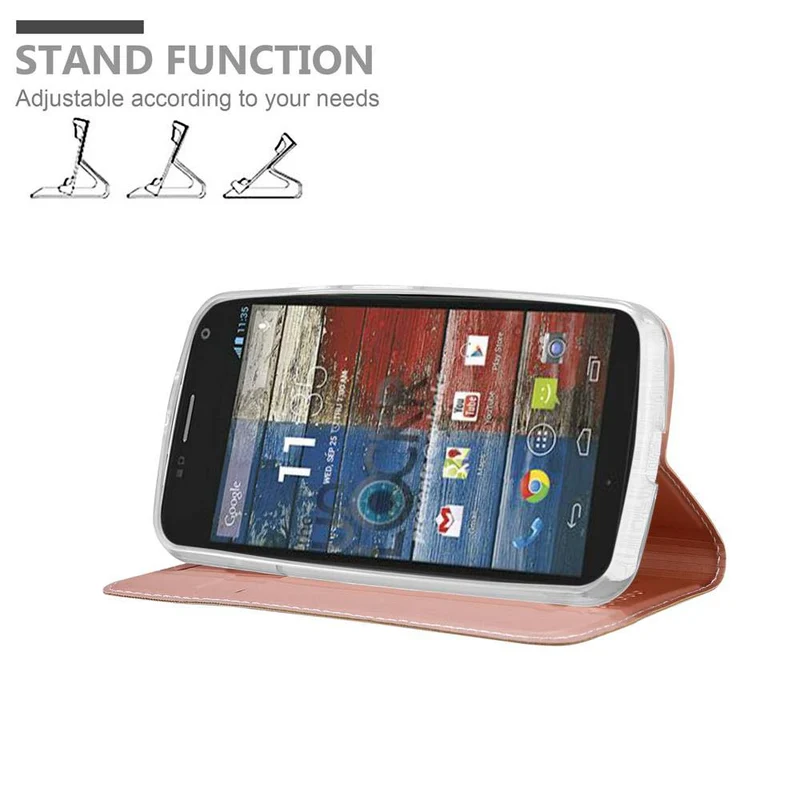 Cadorabo Hülle kompatibel mit Motorola MOTO G2 Schutzhülle mit Magnetverschluss, Standfunktion und Kartenfach