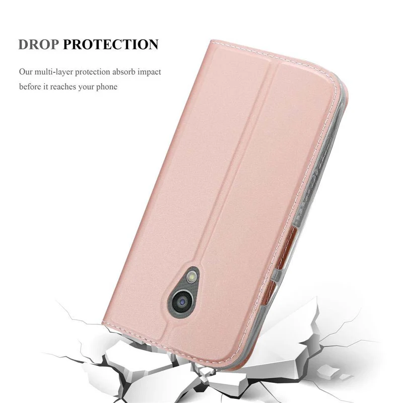 Cadorabo Hülle kompatibel mit Motorola MOTO G2 Schutzhülle mit Magnetverschluss, Standfunktion und Kartenfach