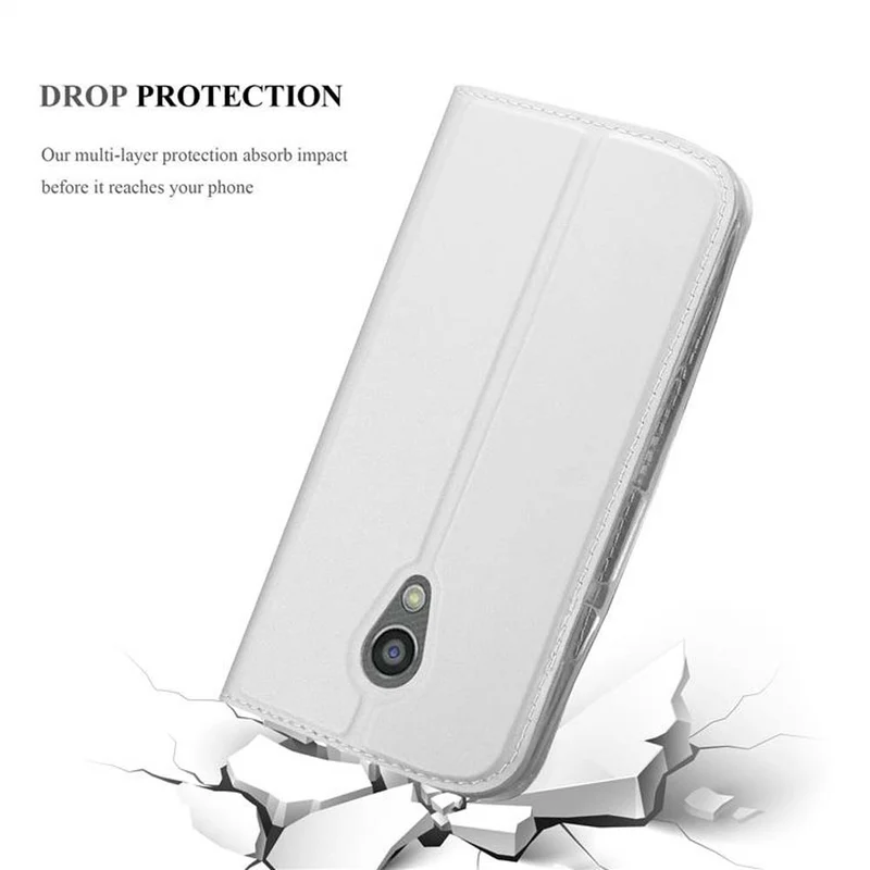 Cadorabo Hülle kompatibel mit Motorola MOTO G2 Schutzhülle mit Magnetverschluss, Standfunktion und Kartenfach