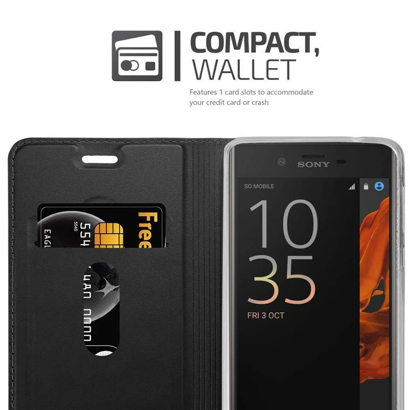 Cadorabo Hülle kompatibel mit Sony Xperia XZ / XZs Schutzhülle mit Magnetverschluss, Standfunktion und Kartenfach