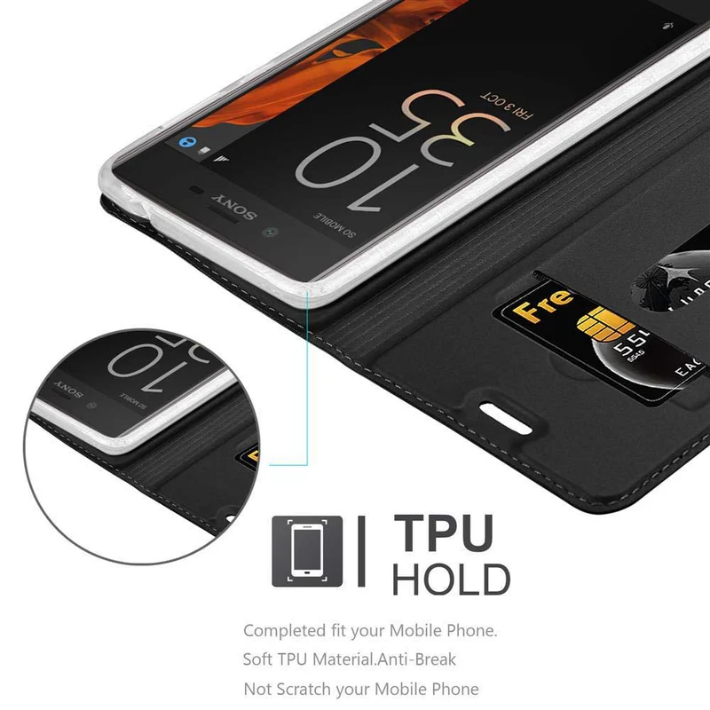 Cadorabo Hülle kompatibel mit Sony Xperia XZ / XZs Schutzhülle mit Magnetverschluss, Standfunktion und Kartenfach