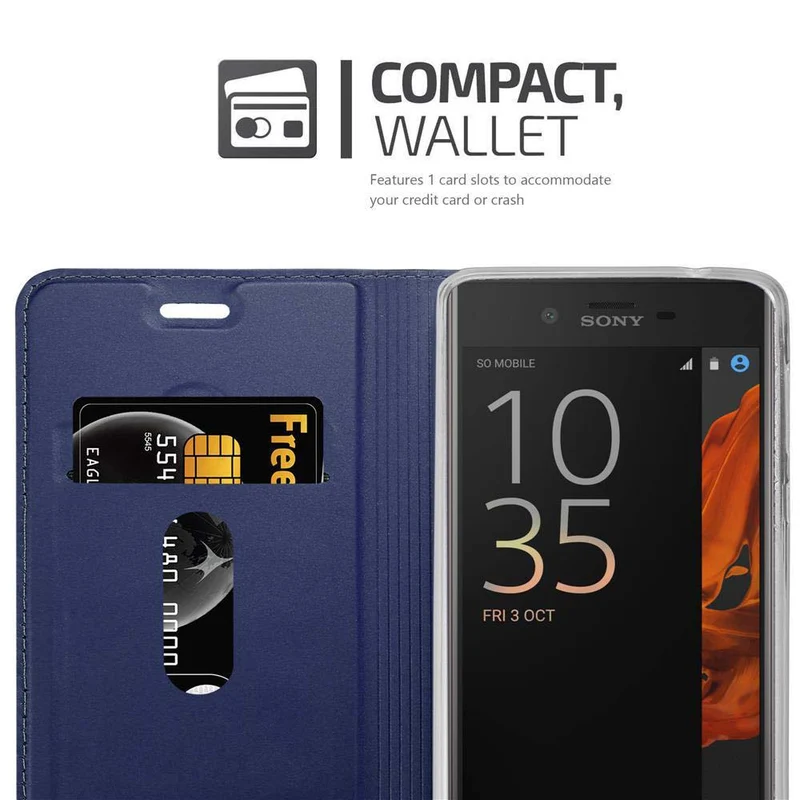 Cadorabo Hülle kompatibel mit Sony Xperia XZ / XZs Schutzhülle mit Magnetverschluss, Standfunktion und Kartenfach