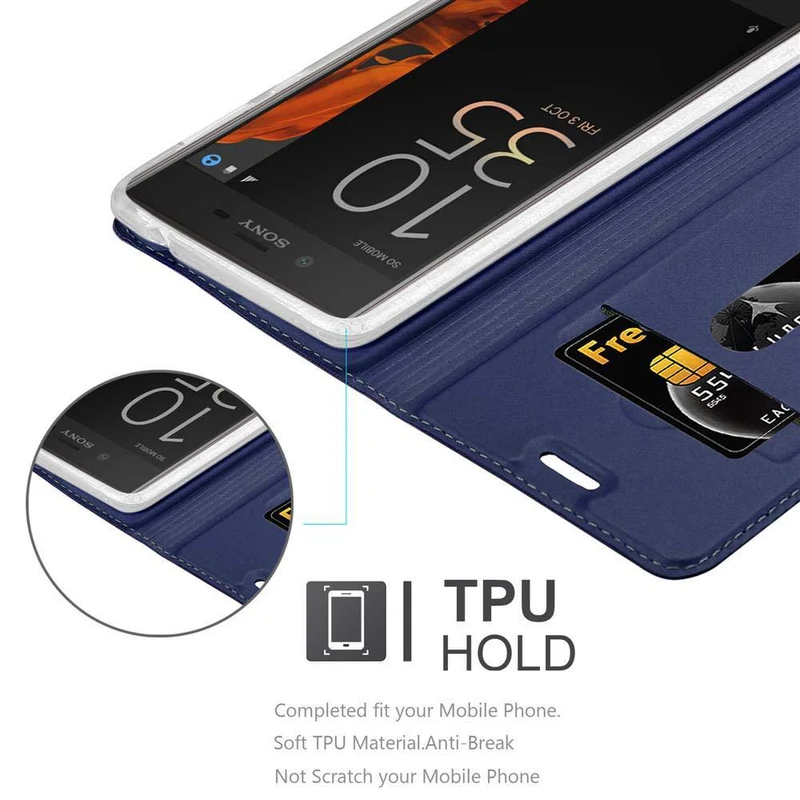 Cadorabo Hülle kompatibel mit Sony Xperia XZ / XZs Schutzhülle mit Magnetverschluss, Standfunktion und Kartenfach