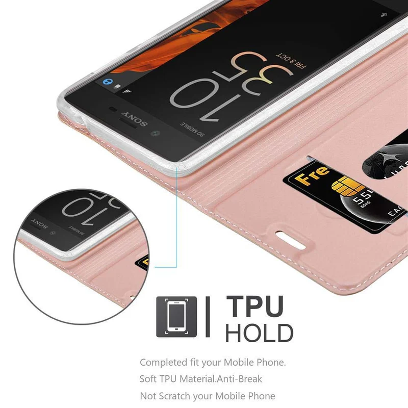 Cadorabo Hülle kompatibel mit Sony Xperia XZ / XZs Schutzhülle mit Magnetverschluss, Standfunktion und Kartenfach