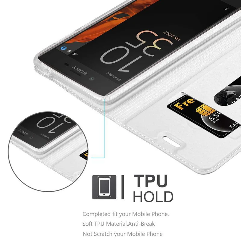 Cadorabo Hülle kompatibel mit Sony Xperia XZ / XZs Schutzhülle mit Magnetverschluss, Standfunktion und Kartenfach