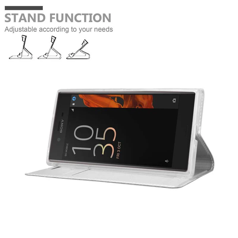 Cadorabo Hülle kompatibel mit Sony Xperia XZ / XZs Schutzhülle mit Magnetverschluss, Standfunktion und Kartenfach