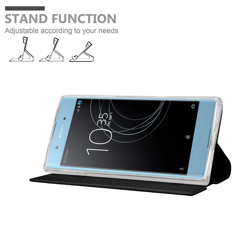 Cadorabo Hülle kompatibel mit Sony Xperia XA1 Schutzhülle mit Magnetverschluss, Standfunktion und Kartenfach