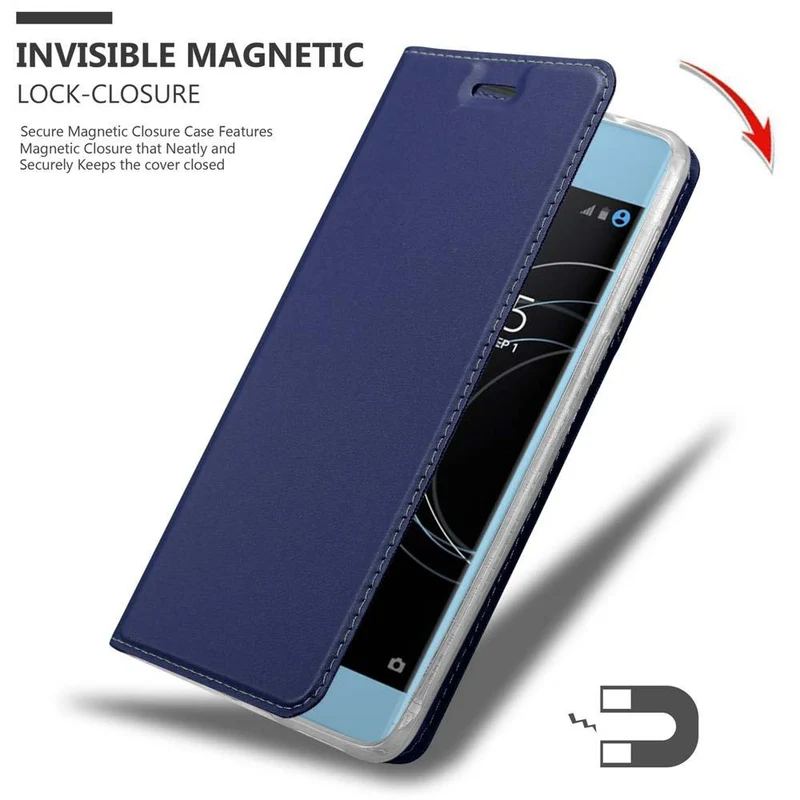 Cadorabo Hülle kompatibel mit Sony Xperia XA1 Schutzhülle mit Magnetverschluss, Standfunktion und Kartenfach