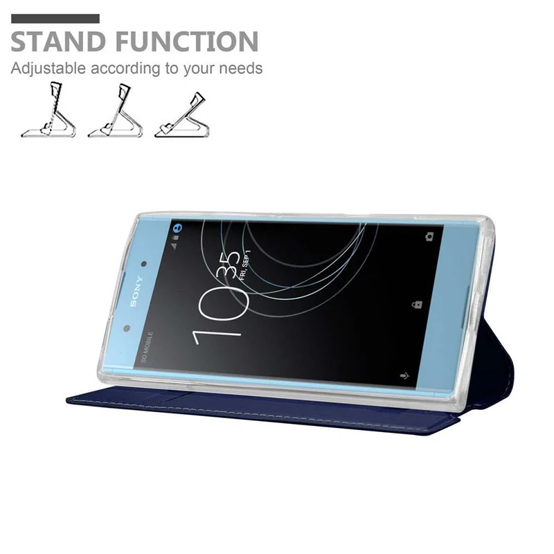 Cadorabo Hülle kompatibel mit Sony Xperia XA1 Schutzhülle mit Magnetverschluss, Standfunktion und Kartenfach