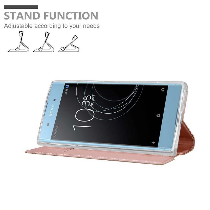 Cadorabo Hülle kompatibel mit Sony Xperia XA1 Schutzhülle mit Magnetverschluss, Standfunktion und Kartenfach