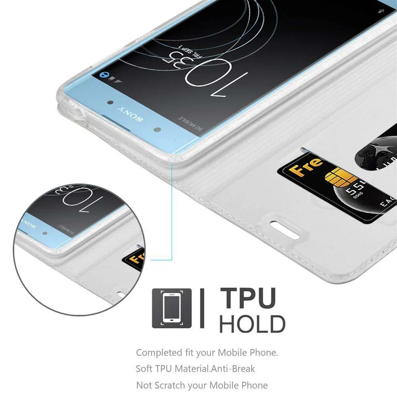 Cadorabo Hülle kompatibel mit Sony Xperia XA1 Schutzhülle mit Magnetverschluss, Standfunktion und Kartenfach