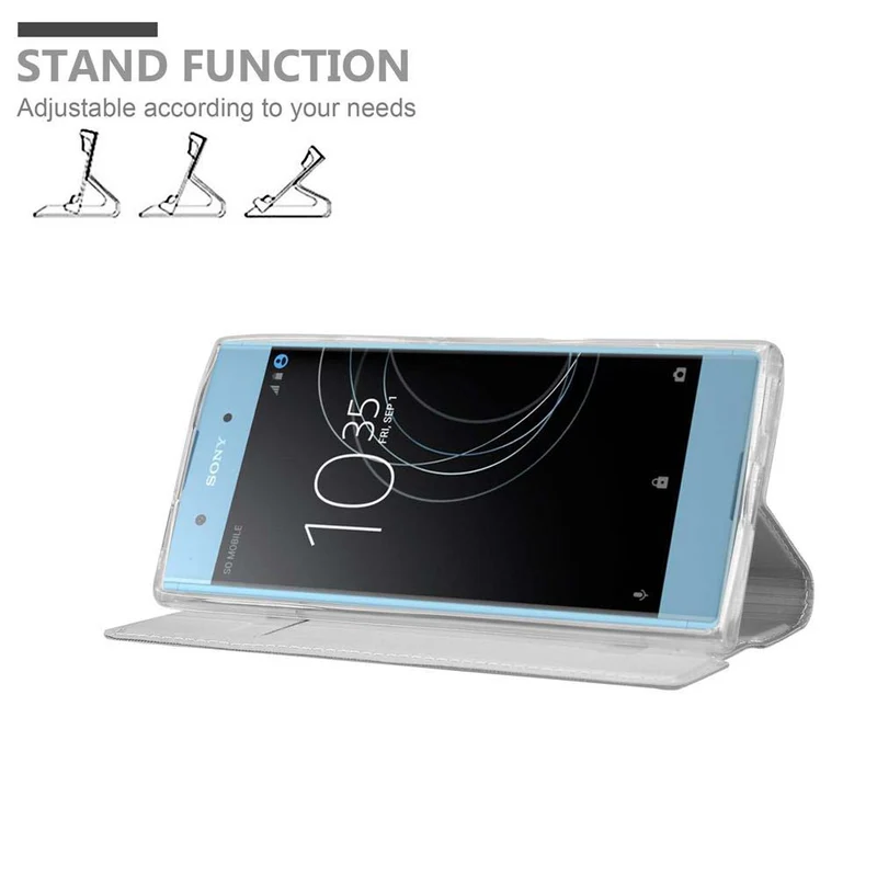 Cadorabo Hülle kompatibel mit Sony Xperia XA1 Schutzhülle mit Magnetverschluss, Standfunktion und Kartenfach
