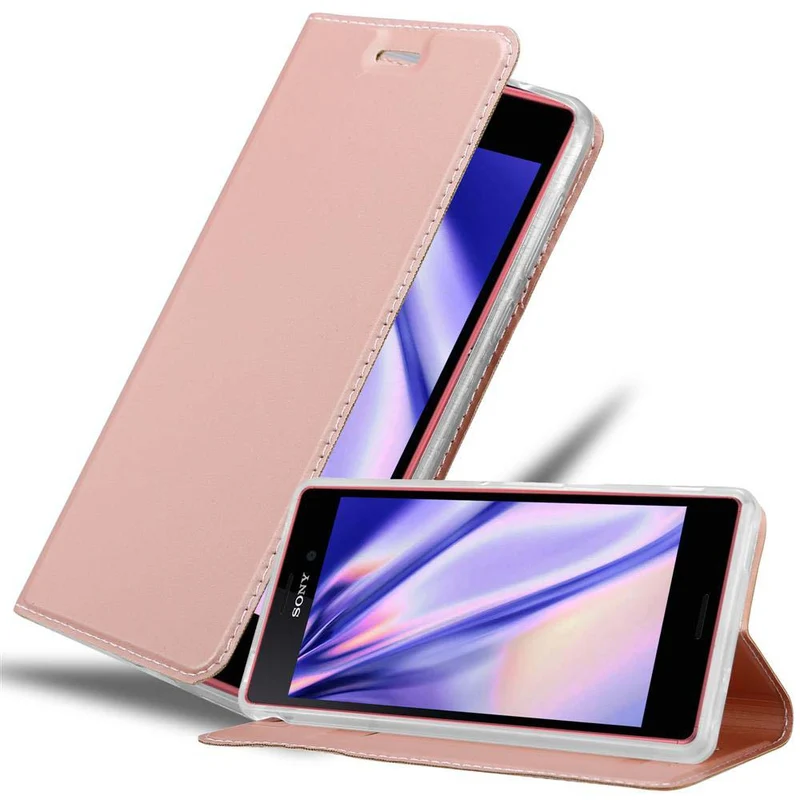 Cadorabo Hülle kompatibel mit Sony Xperia M4 AQUA Schutzhülle mit Magnetverschluss, Standfunktion und Kartenfach