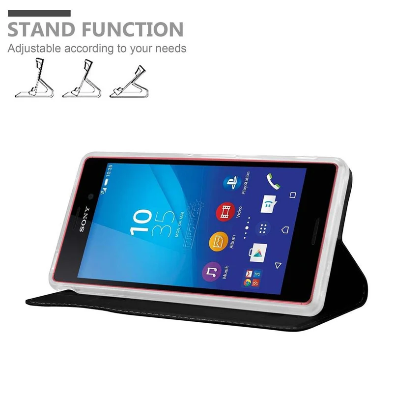Cadorabo Hülle kompatibel mit Sony Xperia M4 AQUA Schutzhülle mit Magnetverschluss, Standfunktion und Kartenfach