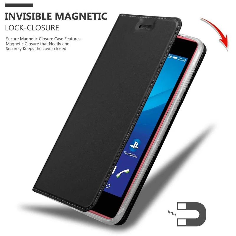 Cadorabo Hülle kompatibel mit Sony Xperia M4 AQUA Schutzhülle mit Magnetverschluss, Standfunktion und Kartenfach