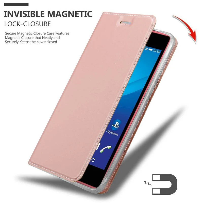 Cadorabo Hülle kompatibel mit Sony Xperia M4 AQUA Schutzhülle mit Magnetverschluss, Standfunktion und Kartenfach