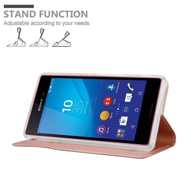 Cadorabo Hülle kompatibel mit Sony Xperia M4 AQUA Schutzhülle mit Magnetverschluss, Standfunktion und Kartenfach