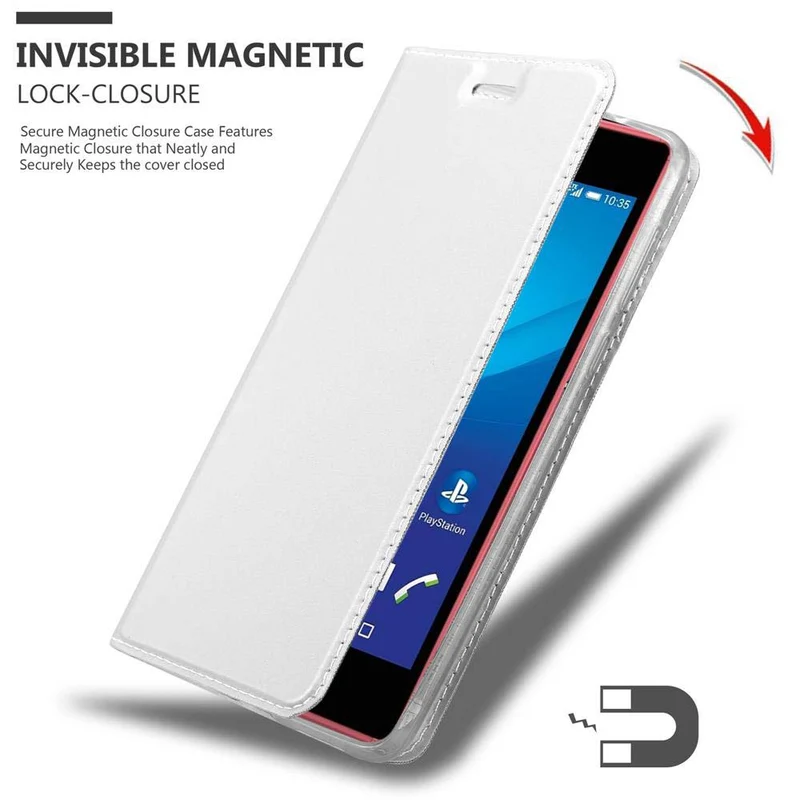 Cadorabo Hülle kompatibel mit Sony Xperia M4 AQUA Schutzhülle mit Magnetverschluss, Standfunktion und Kartenfach