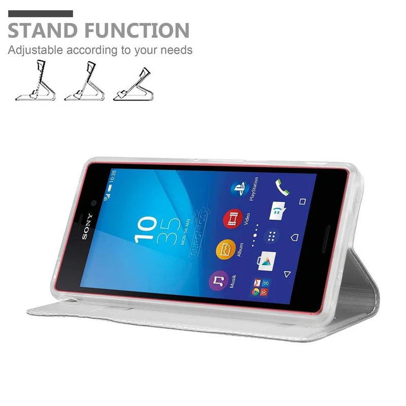 Cadorabo Hülle kompatibel mit Sony Xperia M4 AQUA Schutzhülle mit Magnetverschluss, Standfunktion und Kartenfach