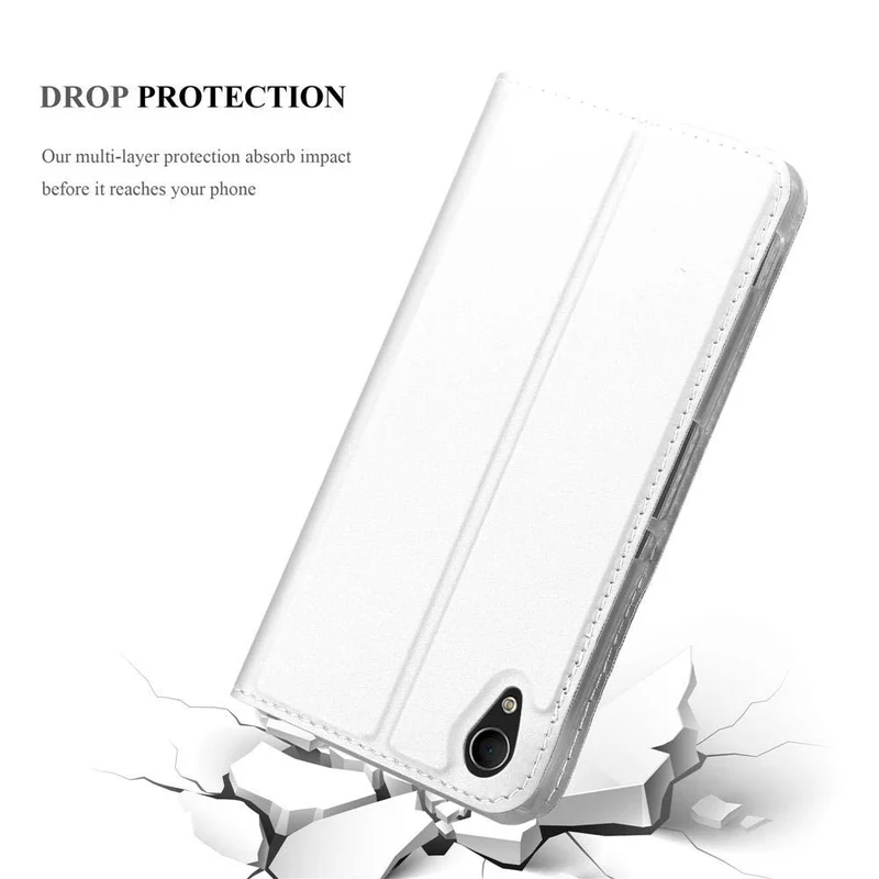Cadorabo Hülle kompatibel mit Sony Xperia M4 AQUA Schutzhülle mit Magnetverschluss, Standfunktion und Kartenfach