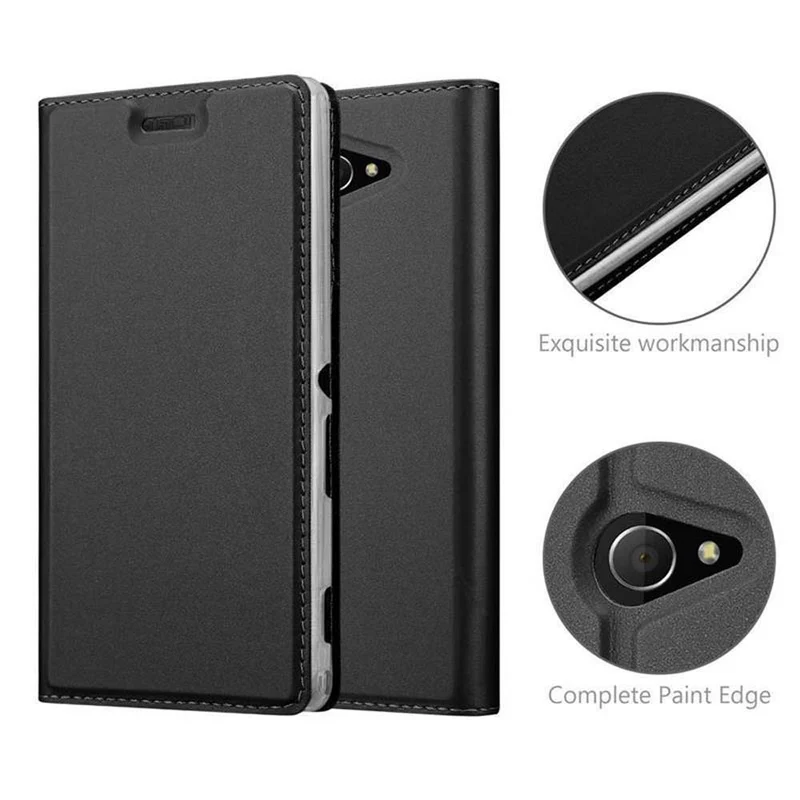 Cadorabo Hülle kompatibel mit Sony Xperia M2 / M2 AQUA Schutzhülle mit Magnetverschluss, Standfunktion und Kartenfach