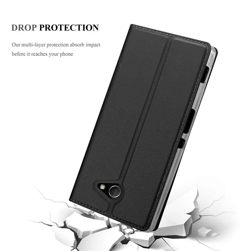 Cadorabo Hülle kompatibel mit Sony Xperia M2 / M2 AQUA Schutzhülle mit Magnetverschluss, Standfunktion und Kartenfach