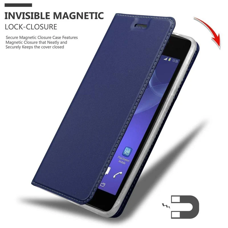 Cadorabo Hülle kompatibel mit Sony Xperia M2 / M2 AQUA Schutzhülle mit Magnetverschluss, Standfunktion und Kartenfach