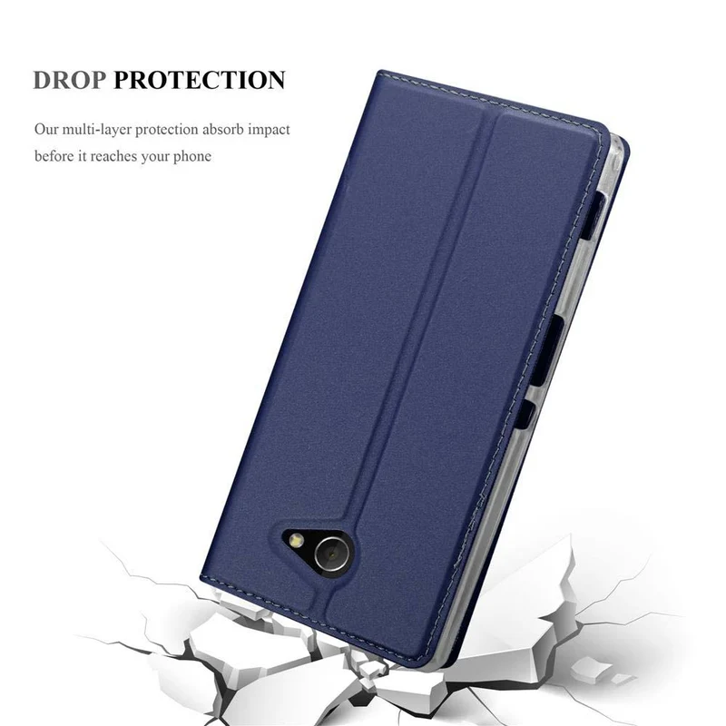 Cadorabo Hülle kompatibel mit Sony Xperia M2 / M2 AQUA Schutzhülle mit Magnetverschluss, Standfunktion und Kartenfach