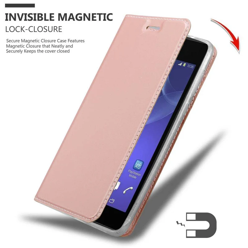 Cadorabo Hülle kompatibel mit Sony Xperia M2 / M2 AQUA Schutzhülle mit Magnetverschluss, Standfunktion und Kartenfach
