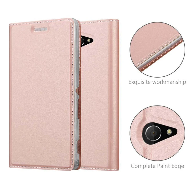 Cadorabo Hülle kompatibel mit Sony Xperia M2 / M2 AQUA Schutzhülle mit Magnetverschluss, Standfunktion und Kartenfach